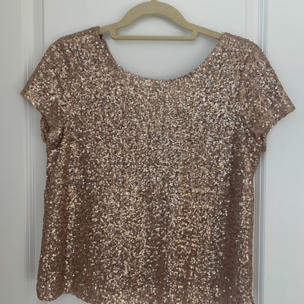 Champagne Sequined Top